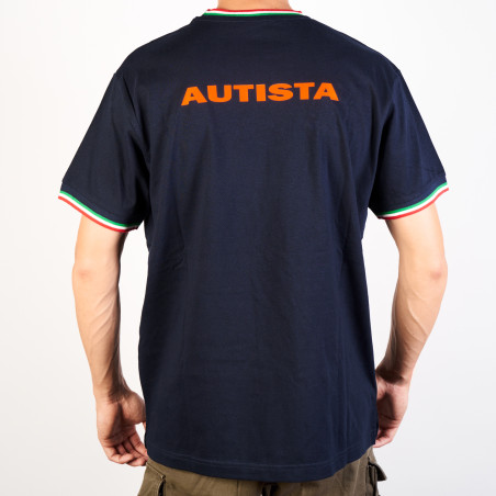 T-SHIRT GIROCOLLO CON TRICOLORE "AUTISTA"