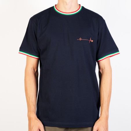 T-SHIRT GIROCOLLO CON TRICOLORE "AUTISTA"