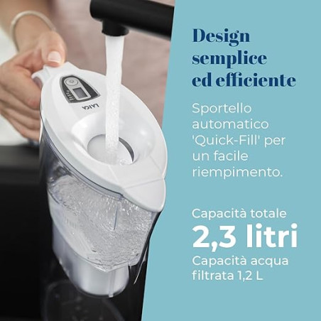 CARAFFA FILTRANTE LAICA COMPLETA DI FILTRO BI-FLUX
